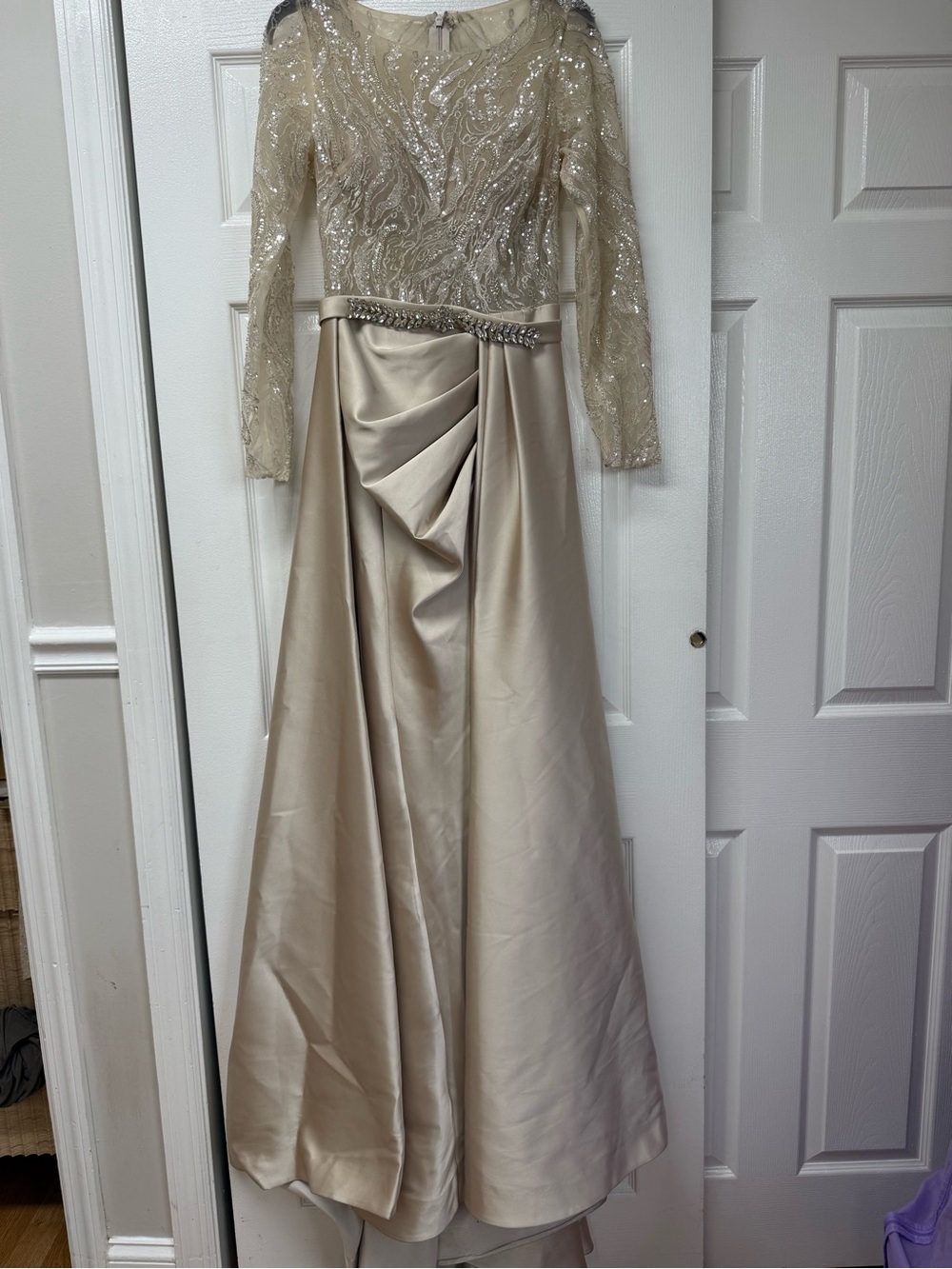 LG Satin Dress Tag in Cream with Price Detail
